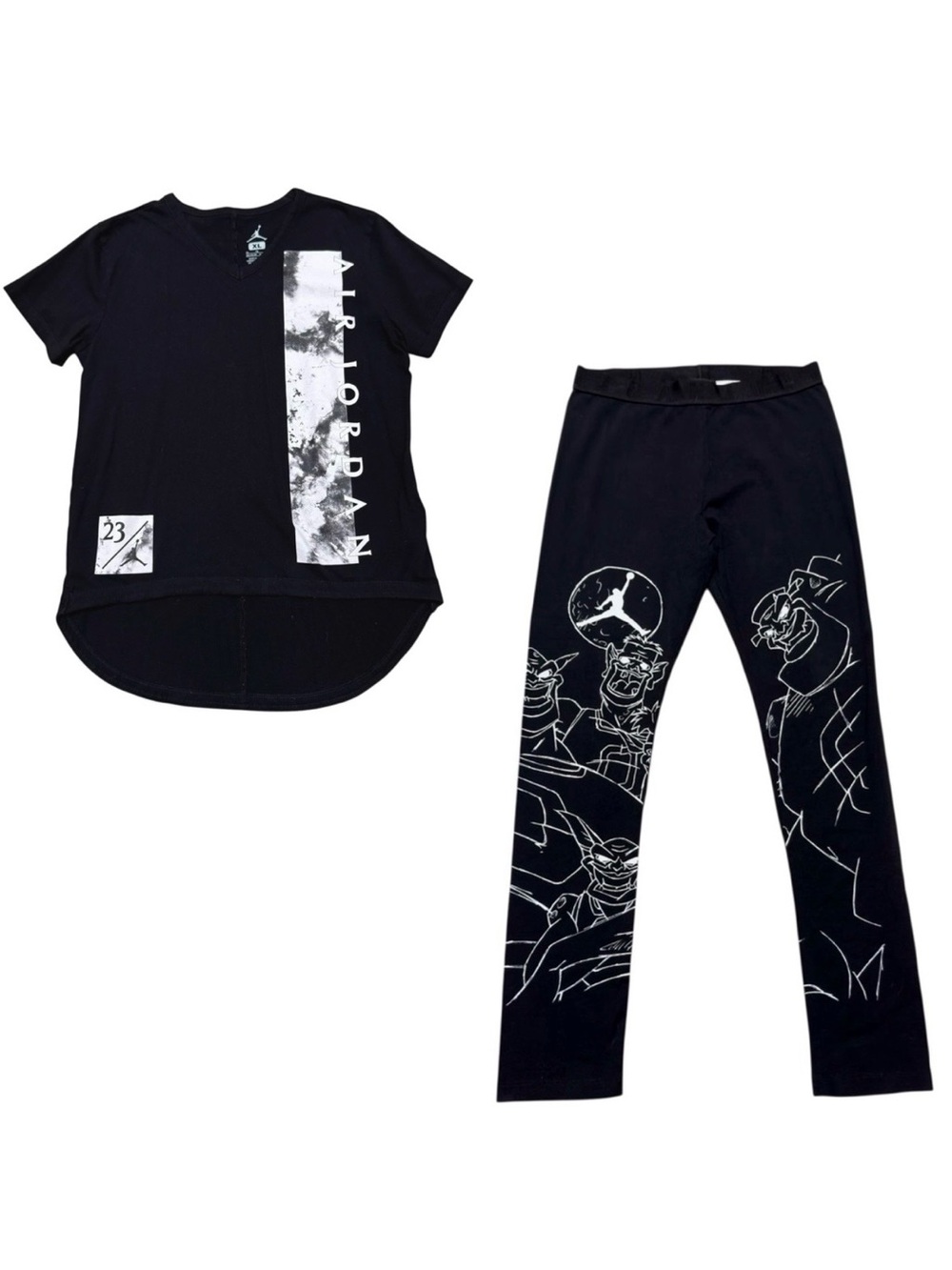 Girls Size XL/XXL Jordan Jumpman Graphic T-Shirt & Space Jam Leggings Black
